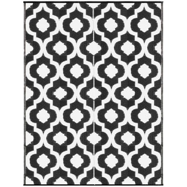 Lightweight Outdoor Reversible Plastic Rug Nirvana Black 6ft x 9ft White 180 cm x 270 cm Lightweight Outdoor Reversible Plastic Rug Nirvana Black 6ft x 9ft White 180 cm x 270 cm